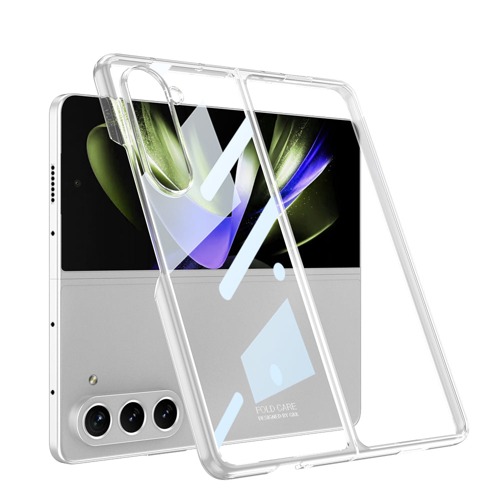 Galaxy Z Fold 5 Kılıf Zore Full Camlı Kıpta Kapak Renksiz