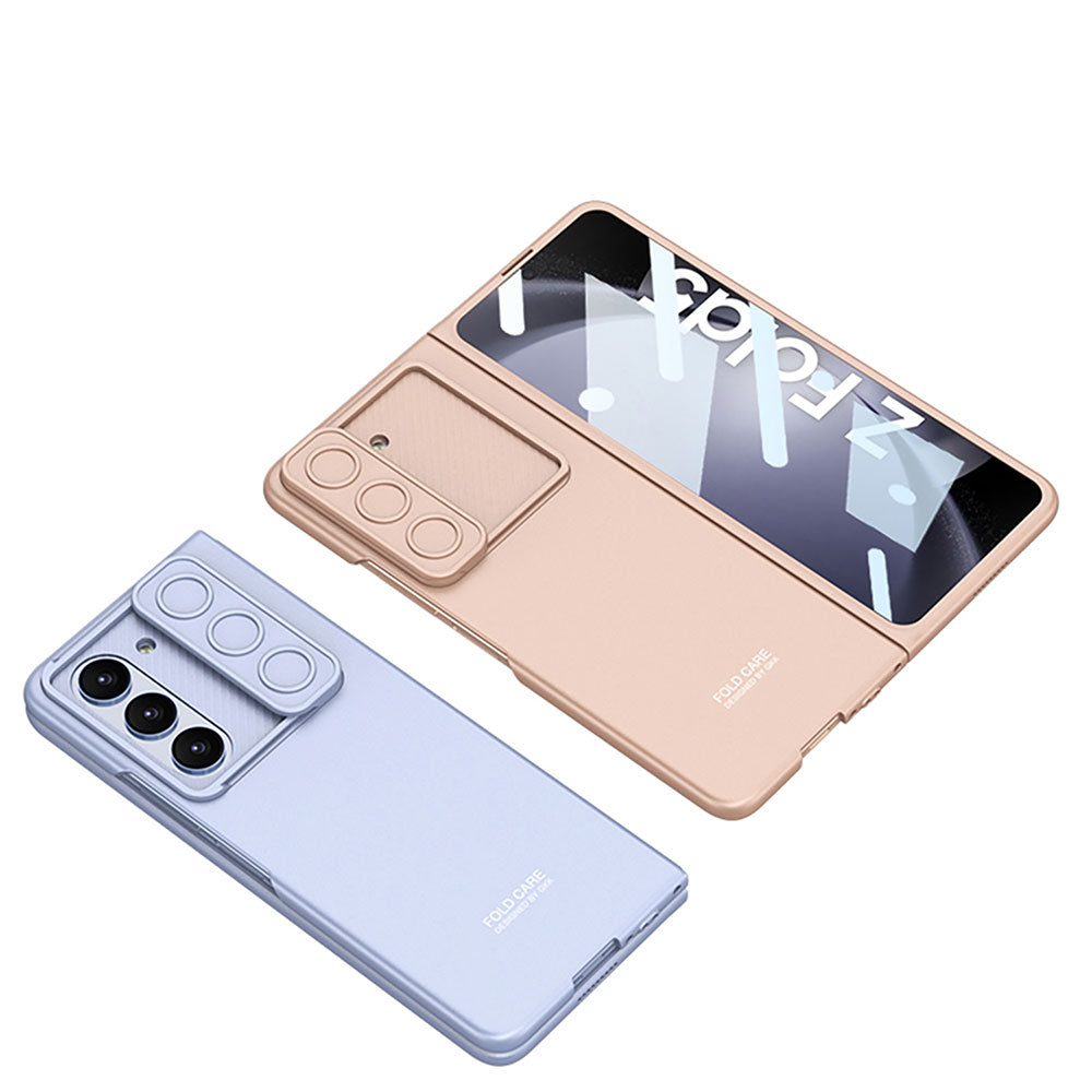 Galaxy Z Fold 5 Kılıf Kamera Korumalı Zore Kıpta Sürgülü Kapak Siyah