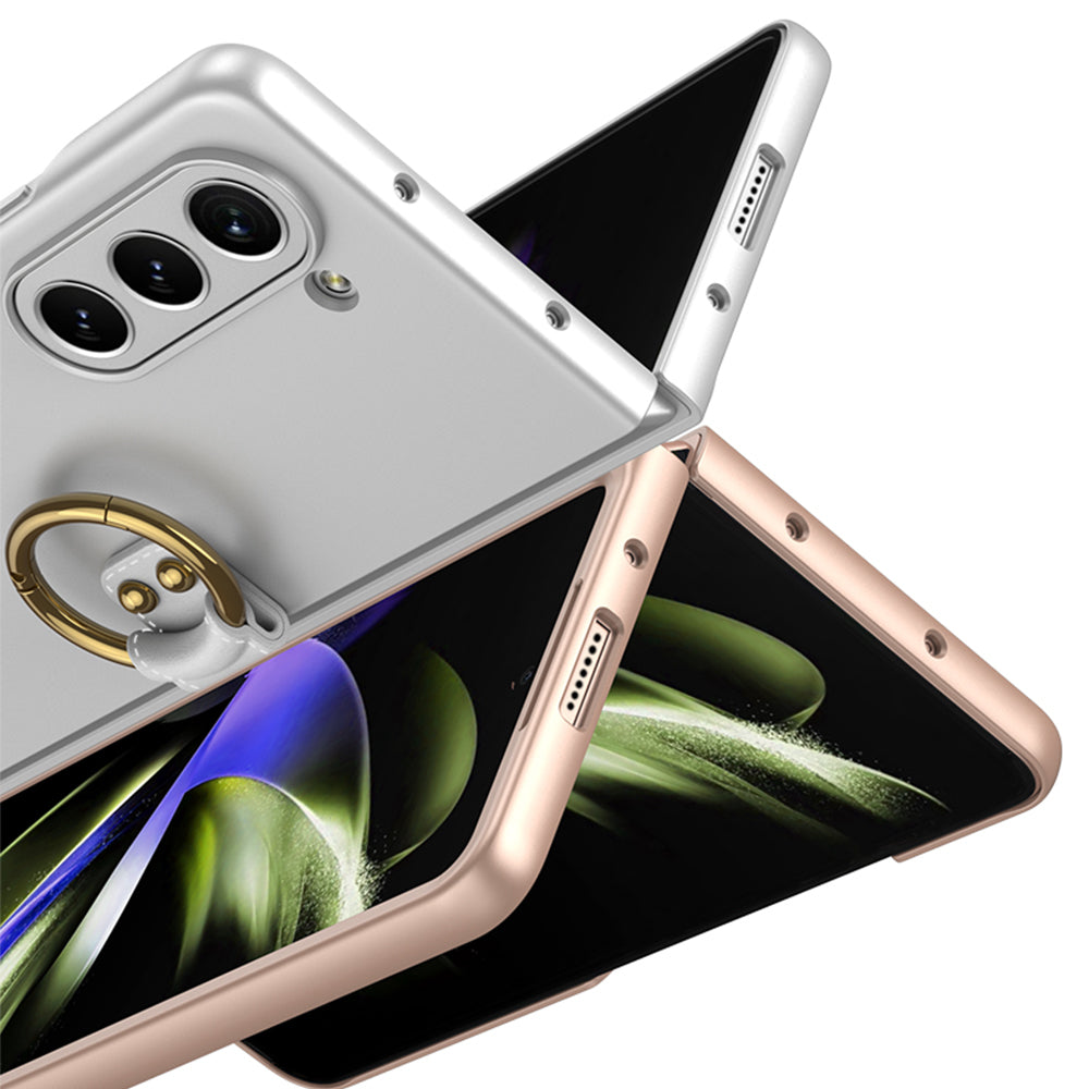 Galaxy Z Fold 5 Kılıf Zore Kıpta Yüzüklü Flip Sert Kapak Siyah