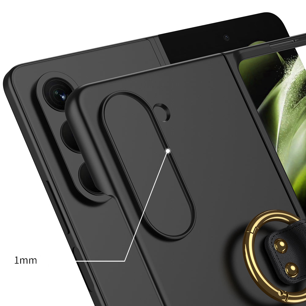 Galaxy Z Fold 5 Kılıf Zore Kıpta Yüzüklü Flip Sert Kapak Koyu Yeşil