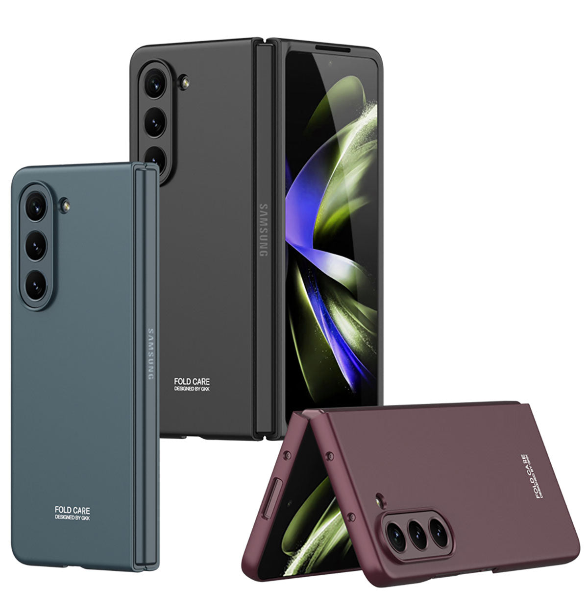 Galaxy Z Fold 5 Kılıf Zore Sert Kıpta Kapak Siyah