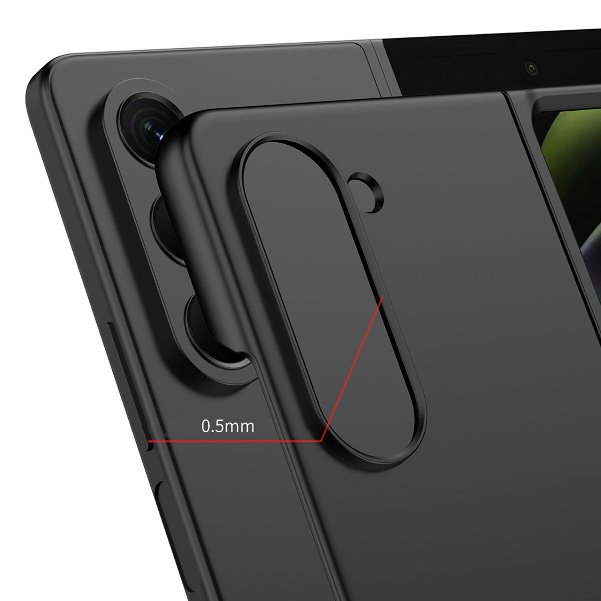 Galaxy Z Fold 5 Kılıf Zore Sert Kıpta Kapak Siyah