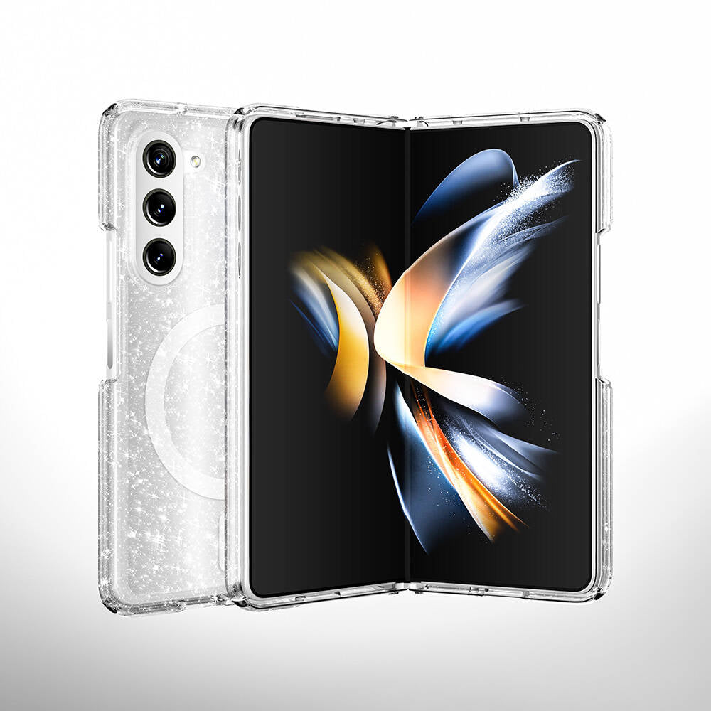 Galaxy Z Fold 6 Kılıf M-safe Şarj Özellikli Parlayan Simli Saydam Renkli Zore Allstar Kapak Şeffaf