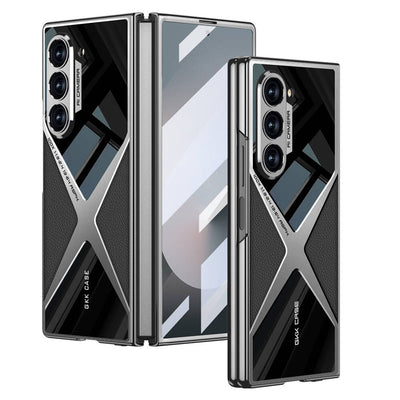 Galaxy Z Fold 6 Kılıf Ultra İnce Kamera Korumalı PC + Deri Arka Yüzey Zore X-Pro Kapak Siyah
