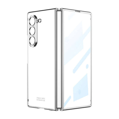 Galaxy Z Fold 6 Kılıf Zore Full Camlı Kıpta Kapak Gold
