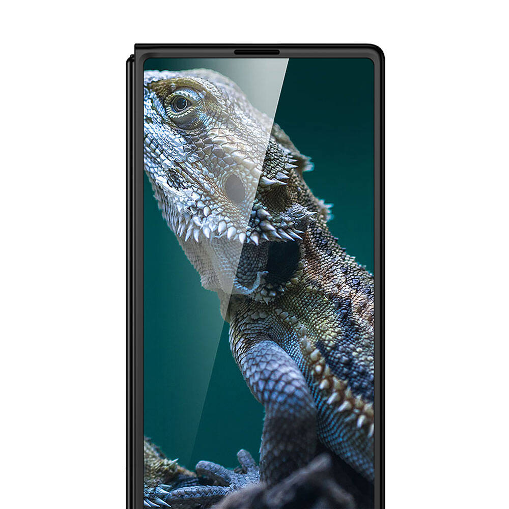 Galaxy Z Fold 6 Kılıf Zore Full Camlı Kıpta Kapak Mavi