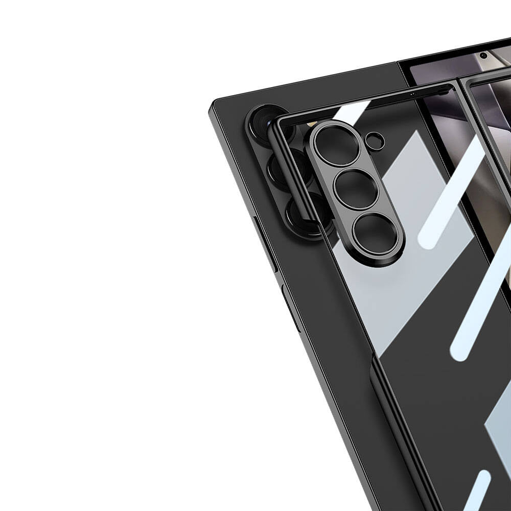 Galaxy Z Fold 6 Kılıf Zore Full Camlı Kıpta Kapak Şeffaf