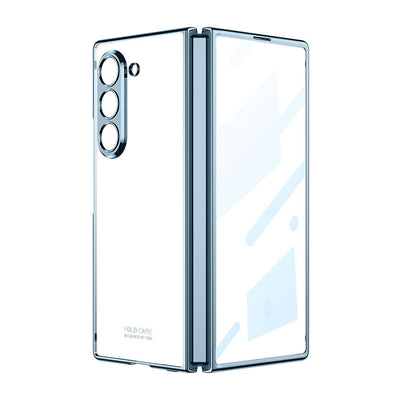 Galaxy Z Fold 6 Kılıf Zore Full Camlı Kıpta Kapak Mavi