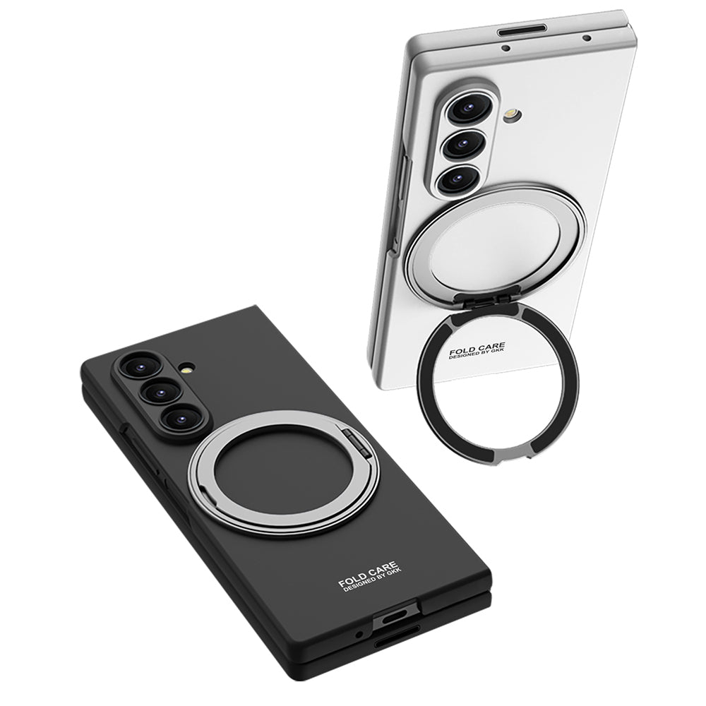 Galaxy Z Fold 7 Kılıf M-safe Şarj Özellikli Zore Kıpta Yüzüklü Kamera Korumalı Kapak Siyah