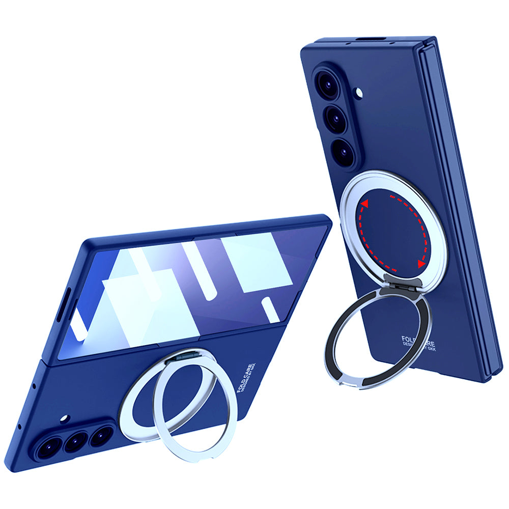 Galaxy Z Fold 7 Kılıf M-safe Şarj Özellikli Zore Kıpta Yüzüklü Kamera Korumalı Kapak