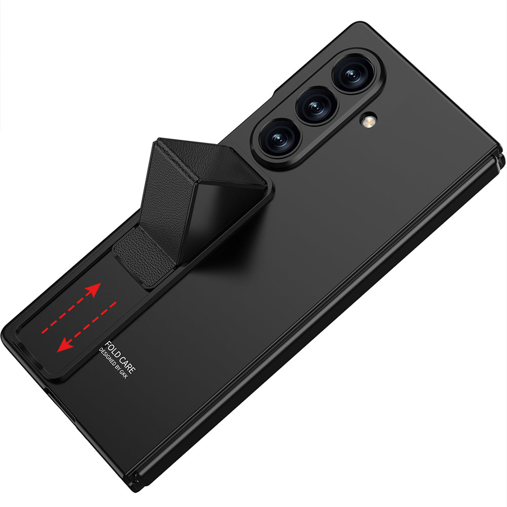 Galaxy Z Fold 7 Kılıf Standlı Zore Kıpta Qstand Kapak Siyah