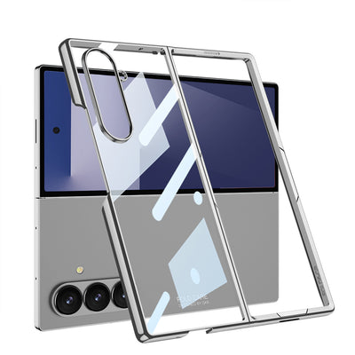 Galaxy Z Fold 7 Kılıf Zore Full Camlı Kıpta Kapak Gri-Yeşil