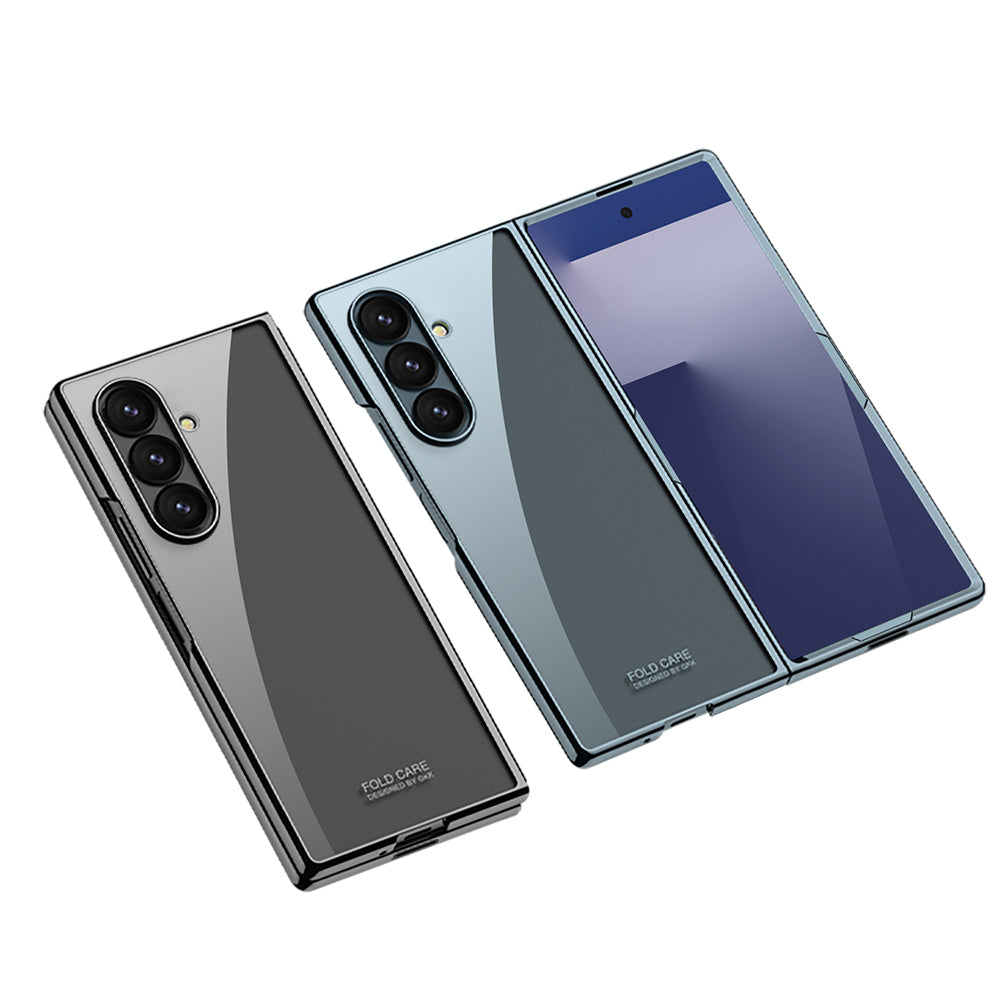 Galaxy Z Fold 7 Kılıf Zore Full Camlı Kıpta Kapak Siyah