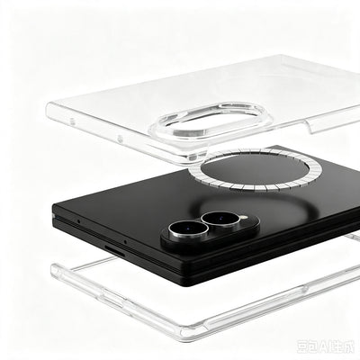 Galaxy Z Fold 8 Kamera Korumalı M-Safe Şarj Özellikli Şeffaf Zore London Sert PC Kapak