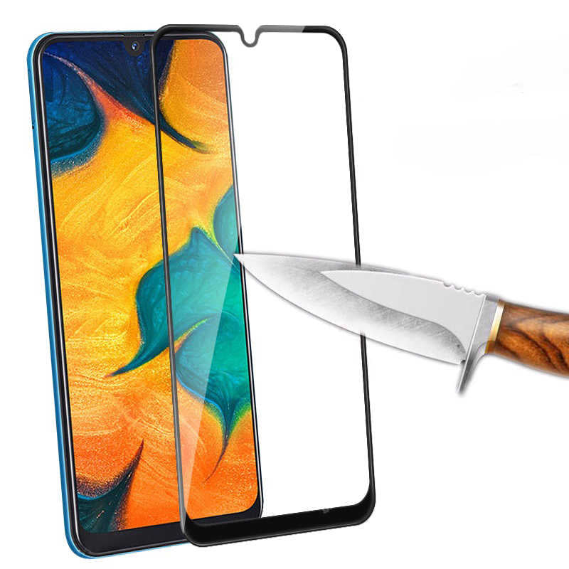 Galaxy M30S Zore Kenarları Kırılmaya Dayanıklı Cam Ekran Koruyucu Siyah