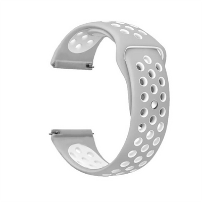 Gear S3 (22mm) KRD-02 Silikon Kordon Gümüş-Gri