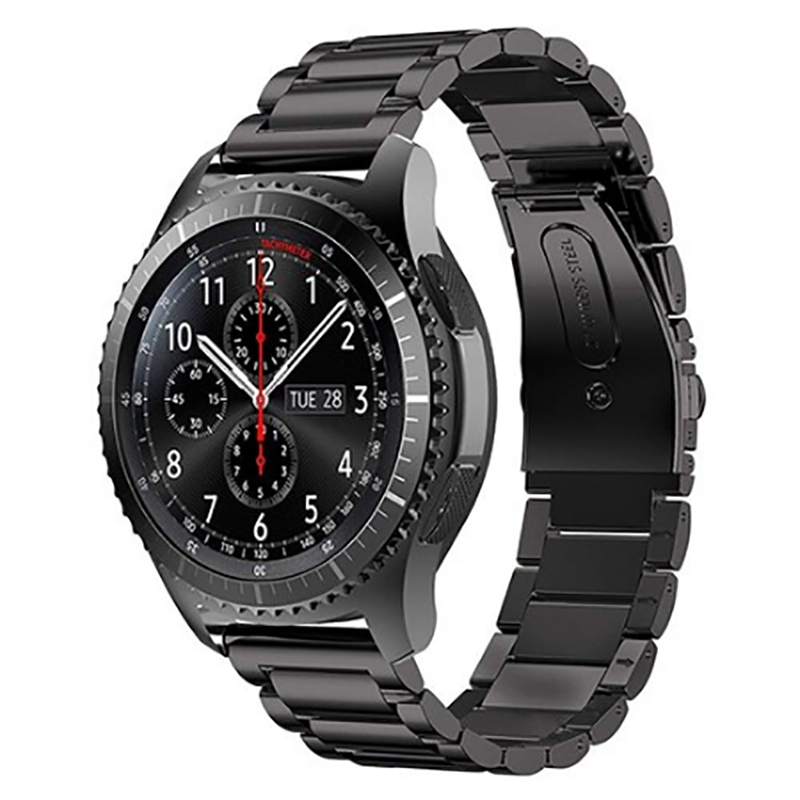 Gear S3 (22mm) KRD-04 Metal Kordon Siyah