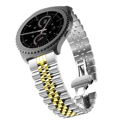 Gear S3 KRD-36 22mm Metal Kordon Gümüş-Siyah