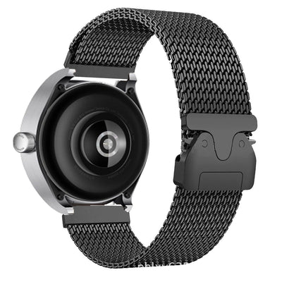 Gear S3 Zore KRD-100 22mm Titanyum Hasır Kordon Siyah-Titanyum