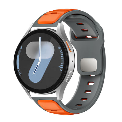 Gear S3 Zore KRD-135 22mm Silikon Kordon Strap Kayış Gri-Turuncu