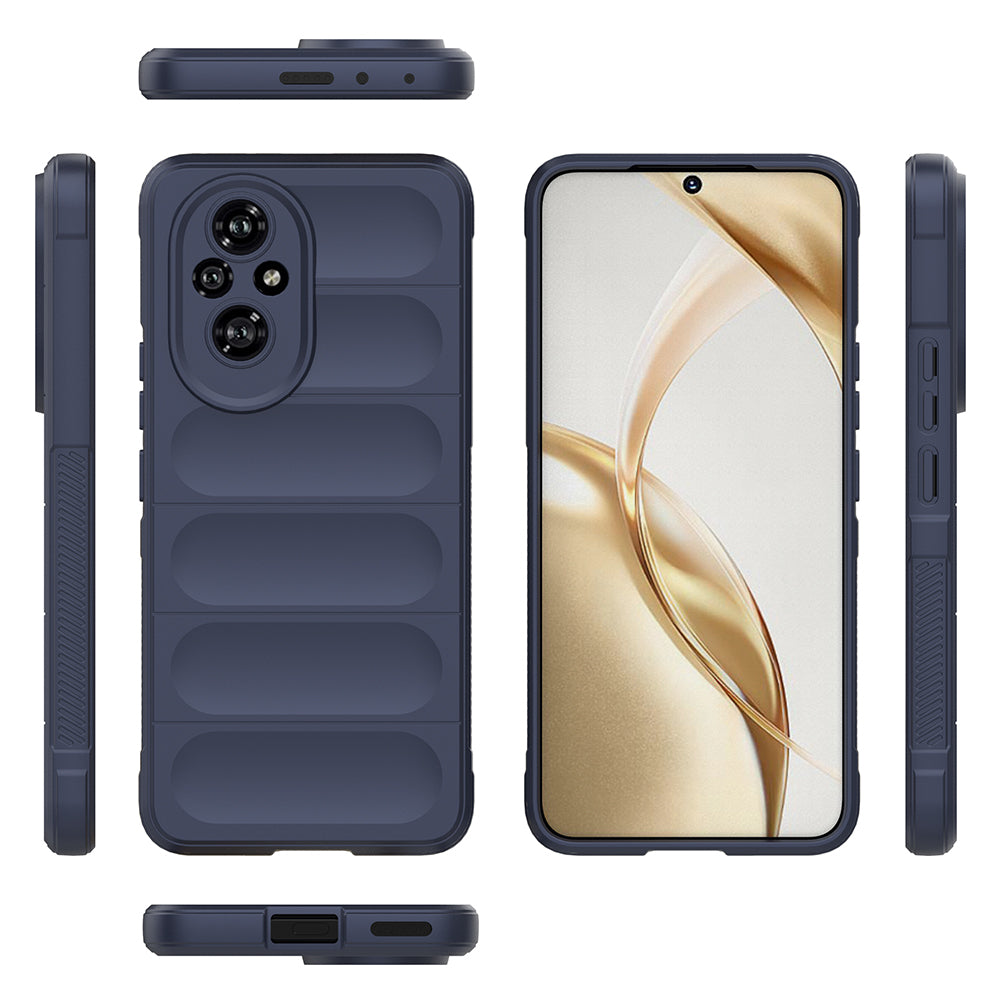 Honor 200 Kılıf Esnek TPU Oyuklu Arka Yüzey Tasarımlı Zore Etnik Silikon Kapak Lacivert