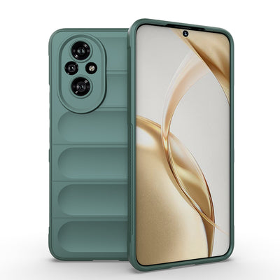 Honor 200 Kılıf Esnek TPU Oyuklu Arka Yüzey Tasarımlı Zore Etnik Silikon Kapak Koyu Yeşil