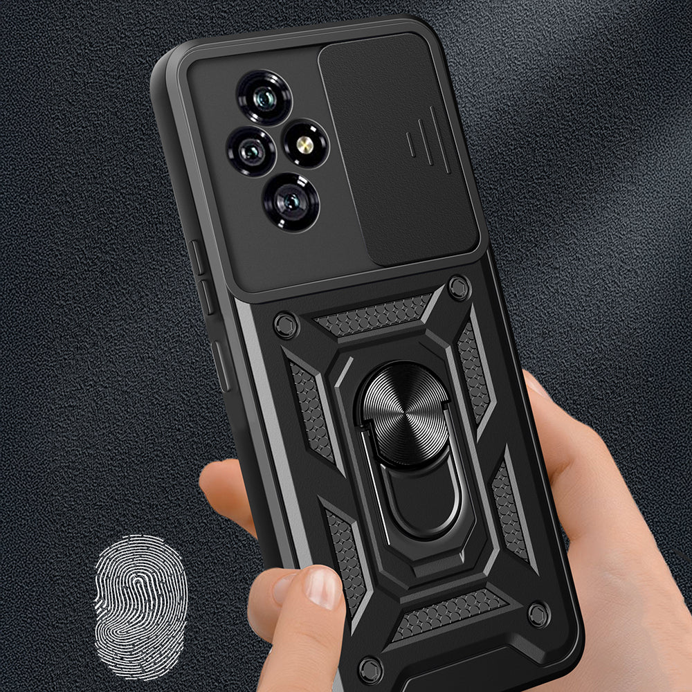 Honor 200 Kılıf Magnetik Standlı Kamera Korumalı Zore Sürgülü Vega Kapak Siyah