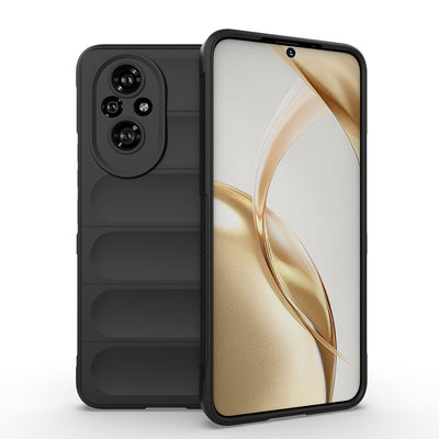Honor 200 Pro Kılıf Esnek TPU Oyuklu Arka Yüzey Tasarımlı Zore Etnik Silikon Kapak Koyu Yeşil