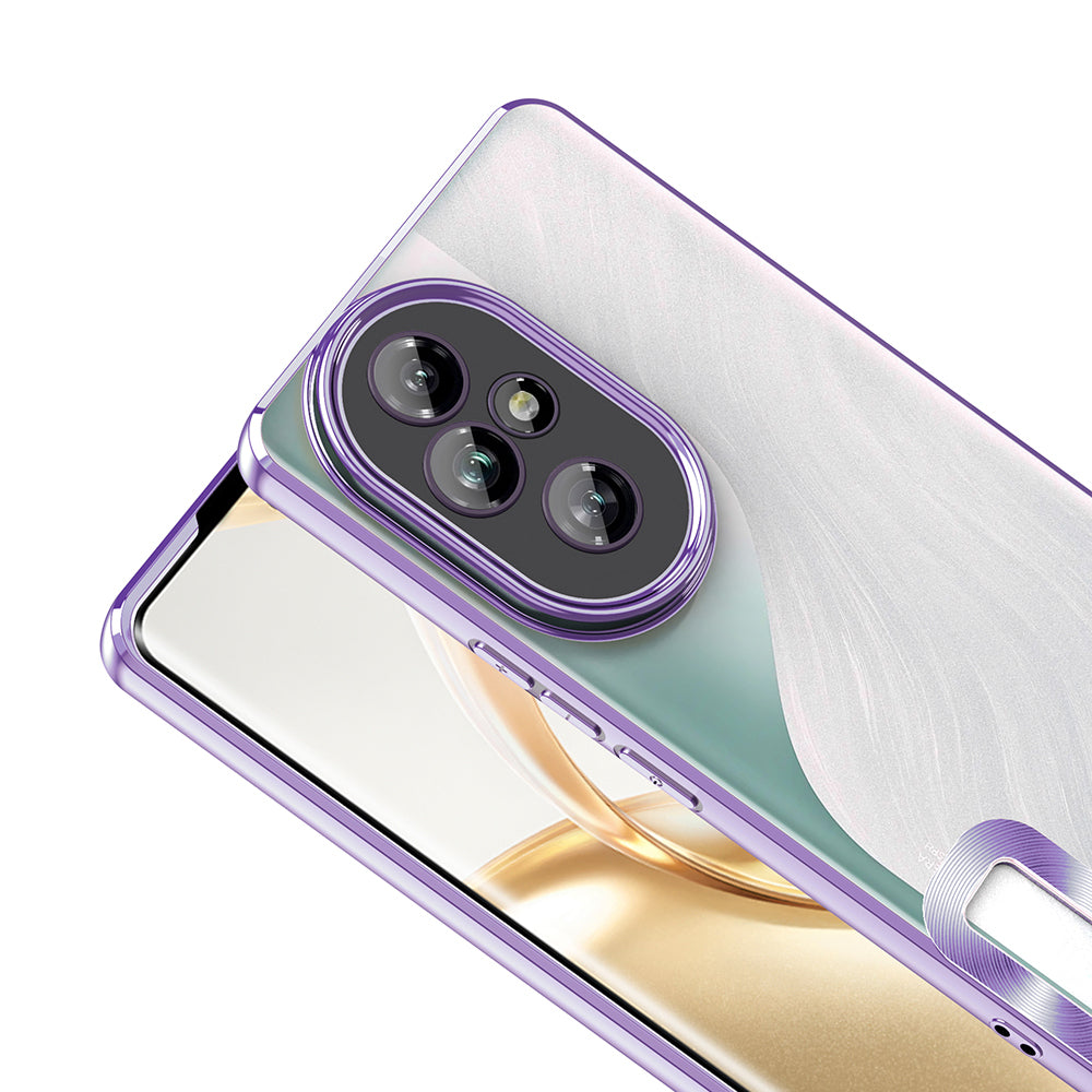 Honor 200 Pro Kılıf Kamera Korumalı Logo Gösteren Zore Omega Kapak Gümüş