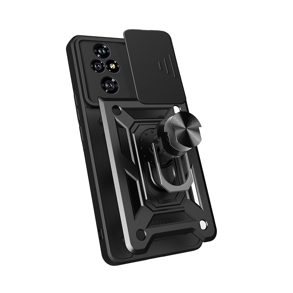 Honor 200 Pro Kılıf Magnetik Standlı Kamera Korumalı Zore Sürgülü Vega Kapak Siyah