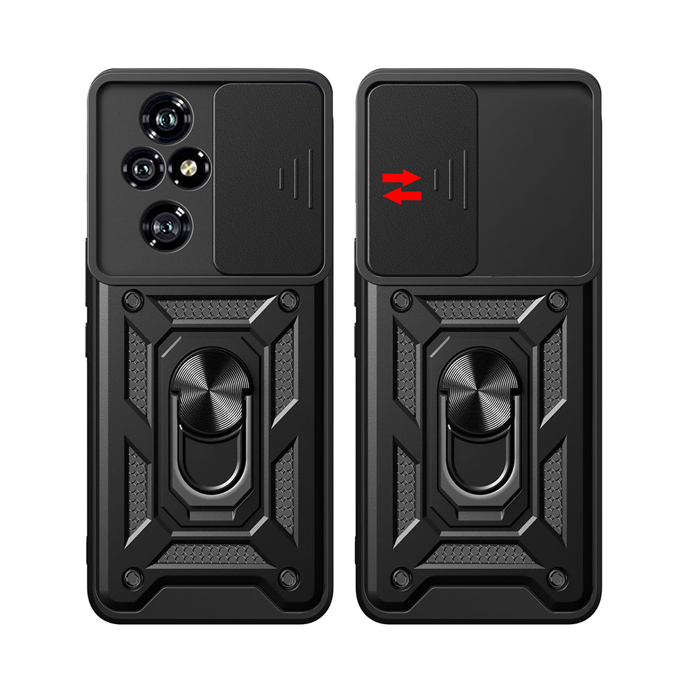 Honor 200 Pro Kılıf Magnetik Standlı Kamera Korumalı Zore Sürgülü Vega Kapak Siyah