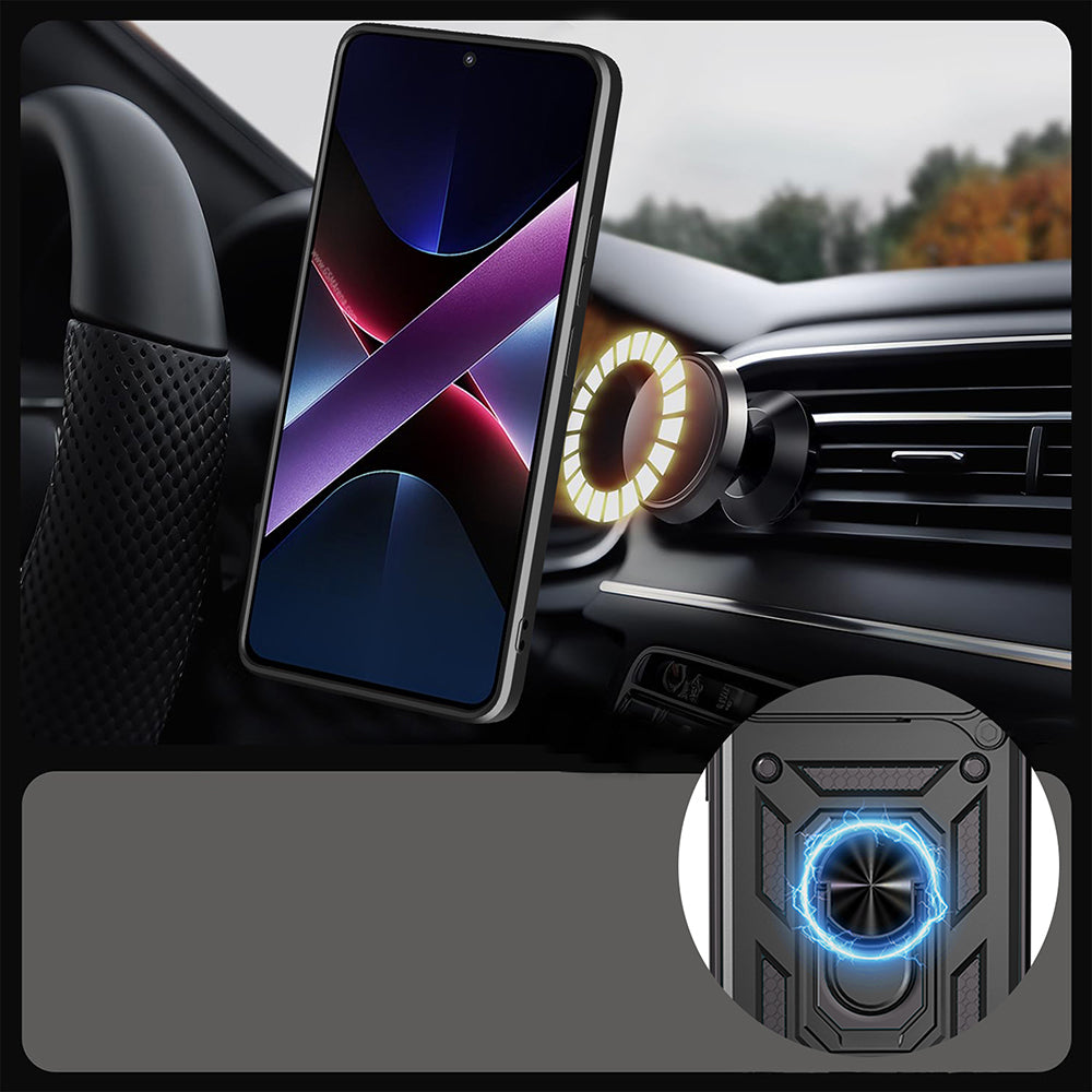 Honor 400 Kılıf Magnetik Standlı Kamera Korumalı Zore Sürgülü Vega Kapak Mavi