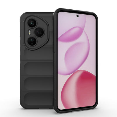 Honor 400 Pro Kılıf Esnek TPU Oyuklu Arka Yüzey Tasarımlı Zore Etnik Silikon Kapak Lacivert