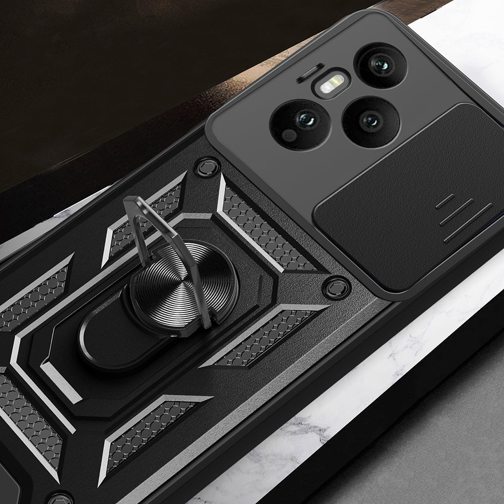 Honor 400 Pro Kılıf Magnetik Standlı Kamera Korumalı Zore Sürgülü Vega Kapak Siyah