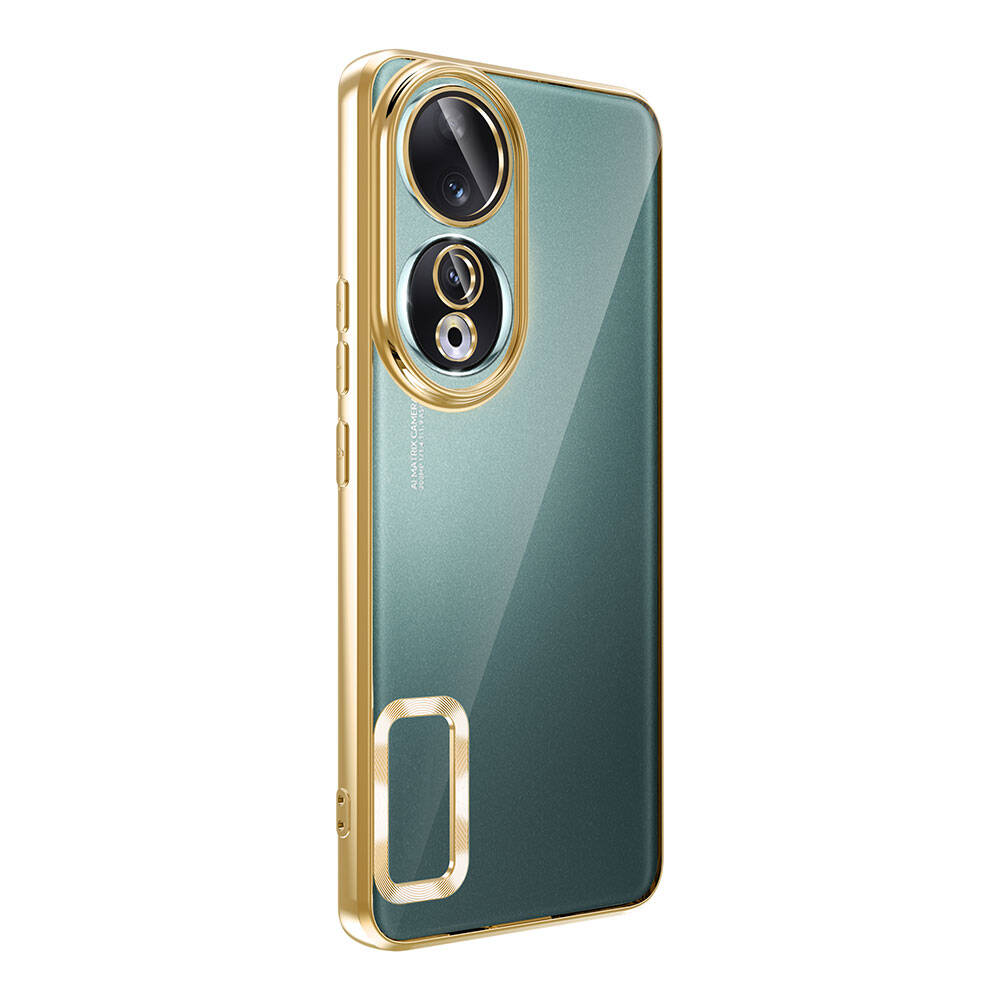 Honor 90 Kılıf Kamera Korumalı Logo Gösteren Zore Omega Kapak Siyah