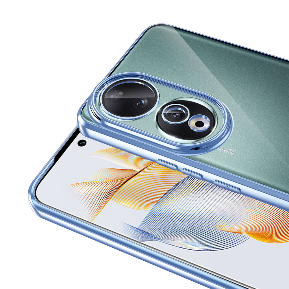Honor 90 Kılıf Kamera Korumalı Logo Gösteren Zore Omega Kapak Siyah