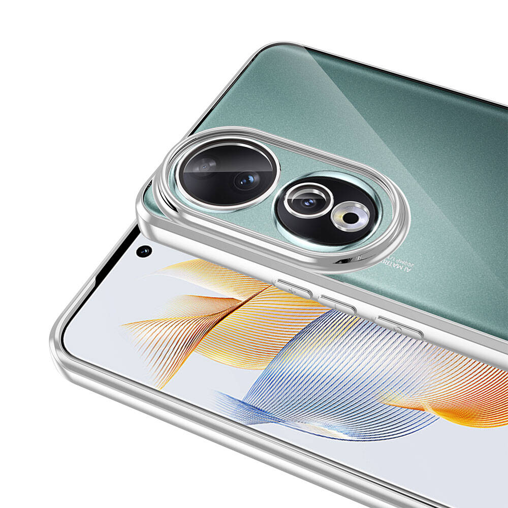 Honor 90 Kılıf Kamera Korumalı Logo Gösteren Zore Omega Kapak Siyah