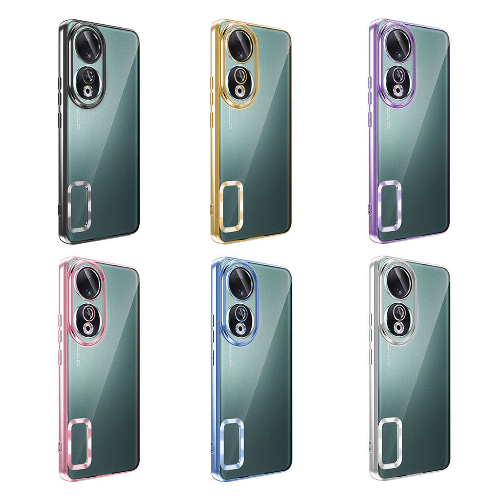 Honor 90 Kılıf Kamera Korumalı Logo Gösteren Zore Omega Kapak Lila