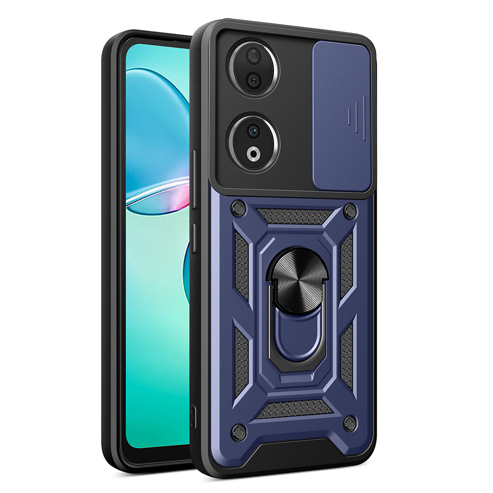 Honor 90 Kılıf Magnetik Standlı Kamera Korumalı Zore Sürgülü Vega Kapak Siyah