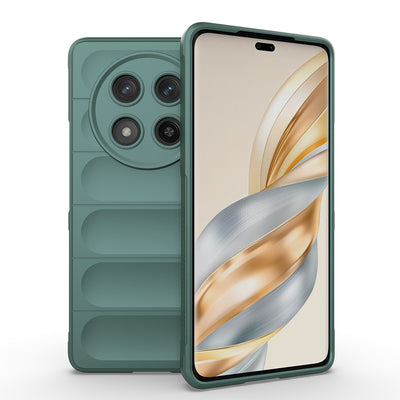Honor Magic  7 Lite Kılıf Esnek TPU Oyuklu Arka Yüzey Tasarımlı Zore Etnik Silikon Kapak Siyah