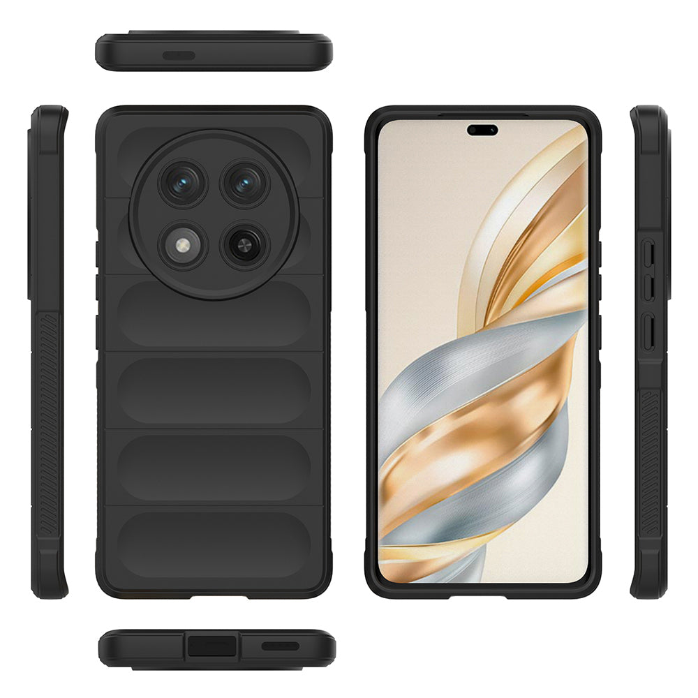 Honor Magic  7 Lite Kılıf Esnek TPU Oyuklu Arka Yüzey Tasarımlı Zore Etnik Silikon Kapak Lacivert
