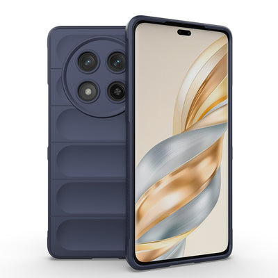 Honor Magic  7 Lite Kılıf Esnek TPU Oyuklu Arka Yüzey Tasarımlı Zore Etnik Silikon Kapak Lacivert