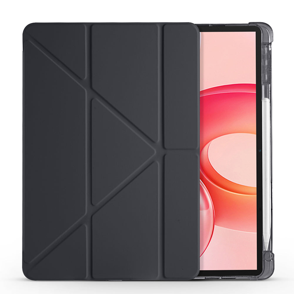 Honor Pad 10 12.1 Kılıf Zore Tri Folding Kalem Bölmeli Standlı Kılıf Lacivert
