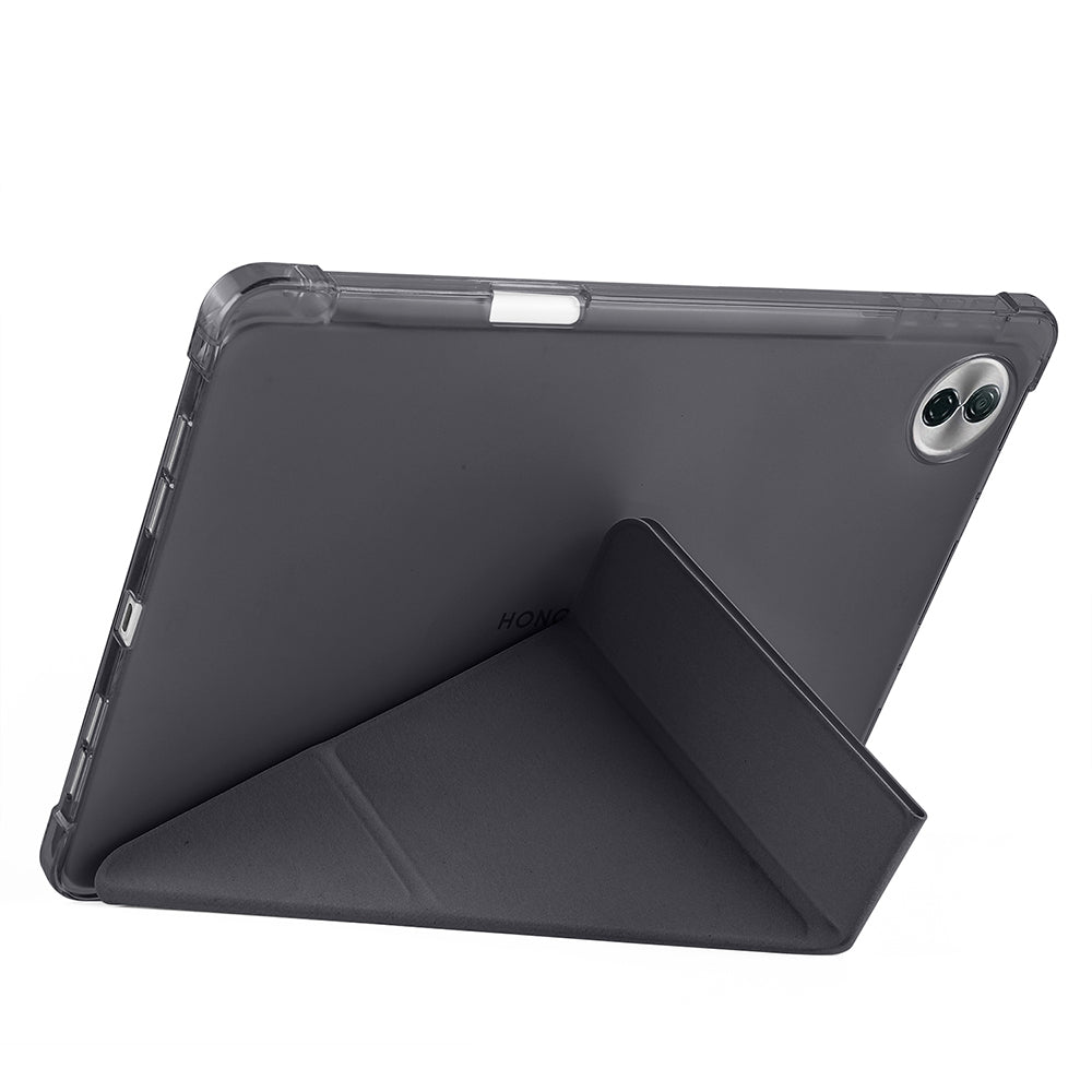 Honor Pad 10 12.1 Kılıf Zore Tri Folding Kalem Bölmeli Standlı Kılıf Lacivert