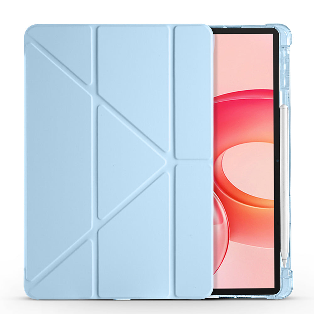 Honor Pad 10 12.1 Kılıf Zore Tri Folding Kalem Bölmeli Standlı Kılıf Mavi
