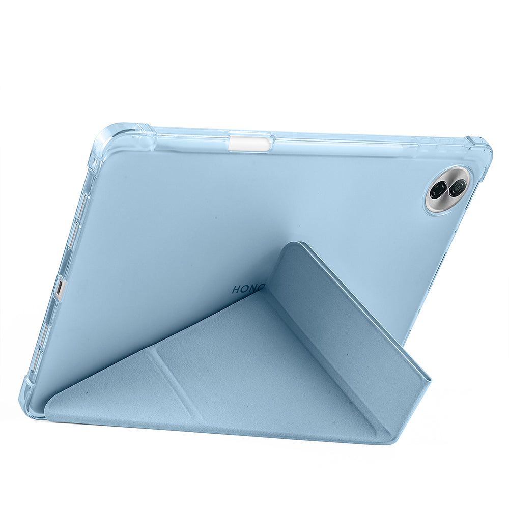 Honor Pad 10 12.1 Kılıf Zore Tri Folding Kalem Bölmeli Standlı Kılıf Lila