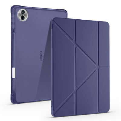 Honor Pad 10 12.1 Kılıf Zore Tri Folding Kalem Bölmeli Standlı Kılıf Mavi