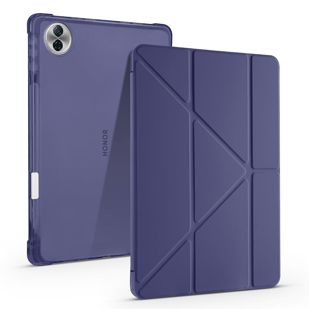 Honor Pad 10 12.1 Kılıf Zore Tri Folding Kalem Bölmeli Standlı Kılıf Lila