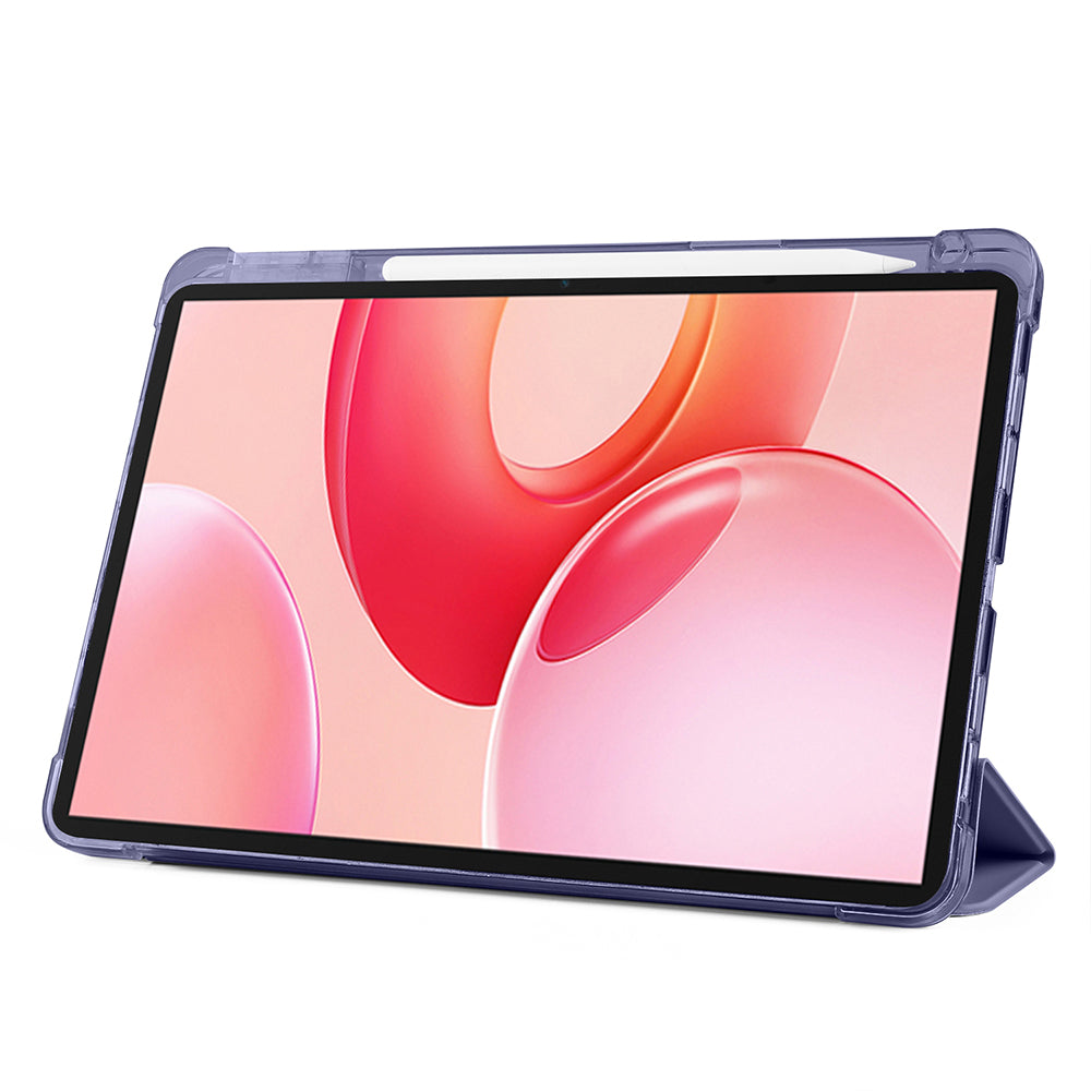 Honor Pad 10 12.1 Kılıf Zore Tri Folding Kalem Bölmeli Standlı Kılıf Lacivert