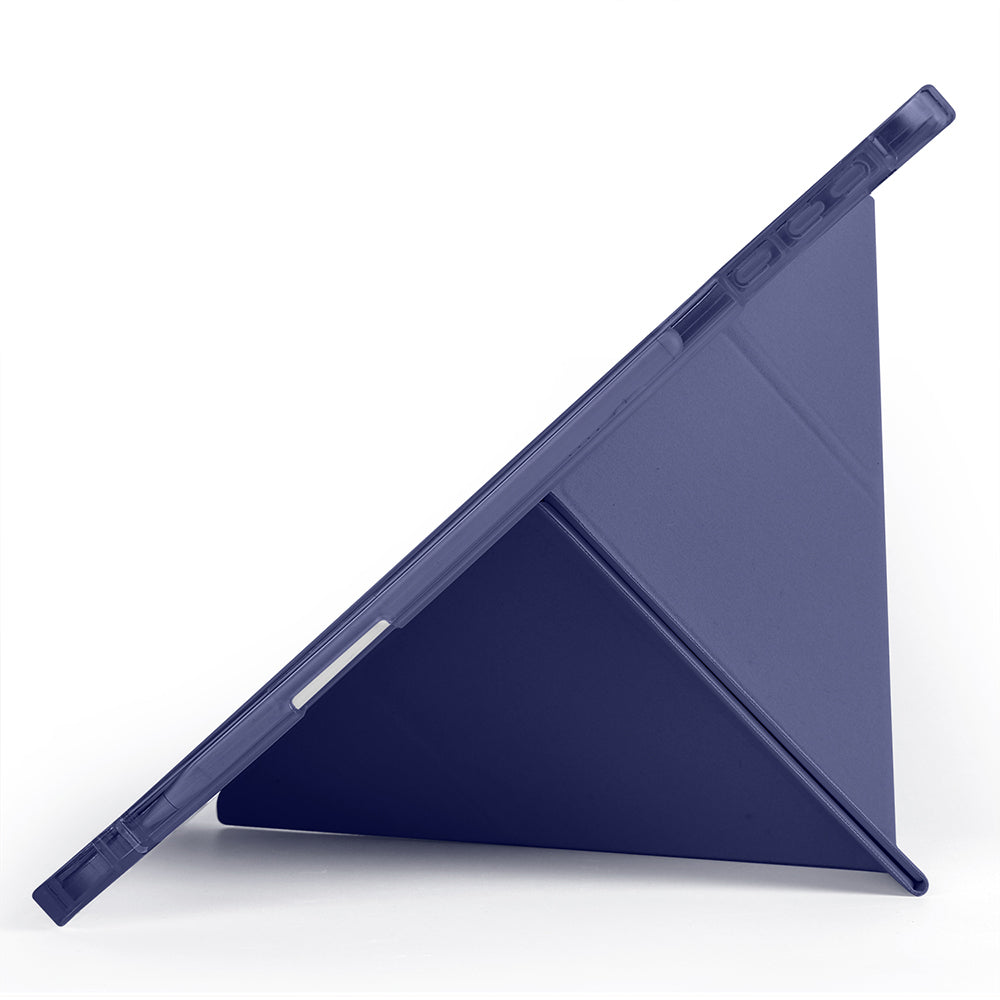 Honor Pad 10 12.1 Kılıf Zore Tri Folding Kalem Bölmeli Standlı Kılıf Lacivert